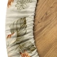 thumbnail image 5 of Ambesonne Baroque Floral Fitted Round Tablecloth, Leafy Blooming Rose, 36"- 40" Diameter, Reseda Green Dark Peach, 5 of 5