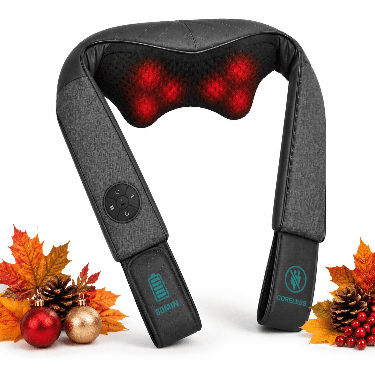 Nekteck Neck and Back Massager with Heat for Pain Relief, Shiatsu 3D