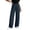 Navy, variant on Crinkle Palazzo Pants for Women Drawstring High Waist Wide Leg Flowy Bottoms Casual Loose Trousers