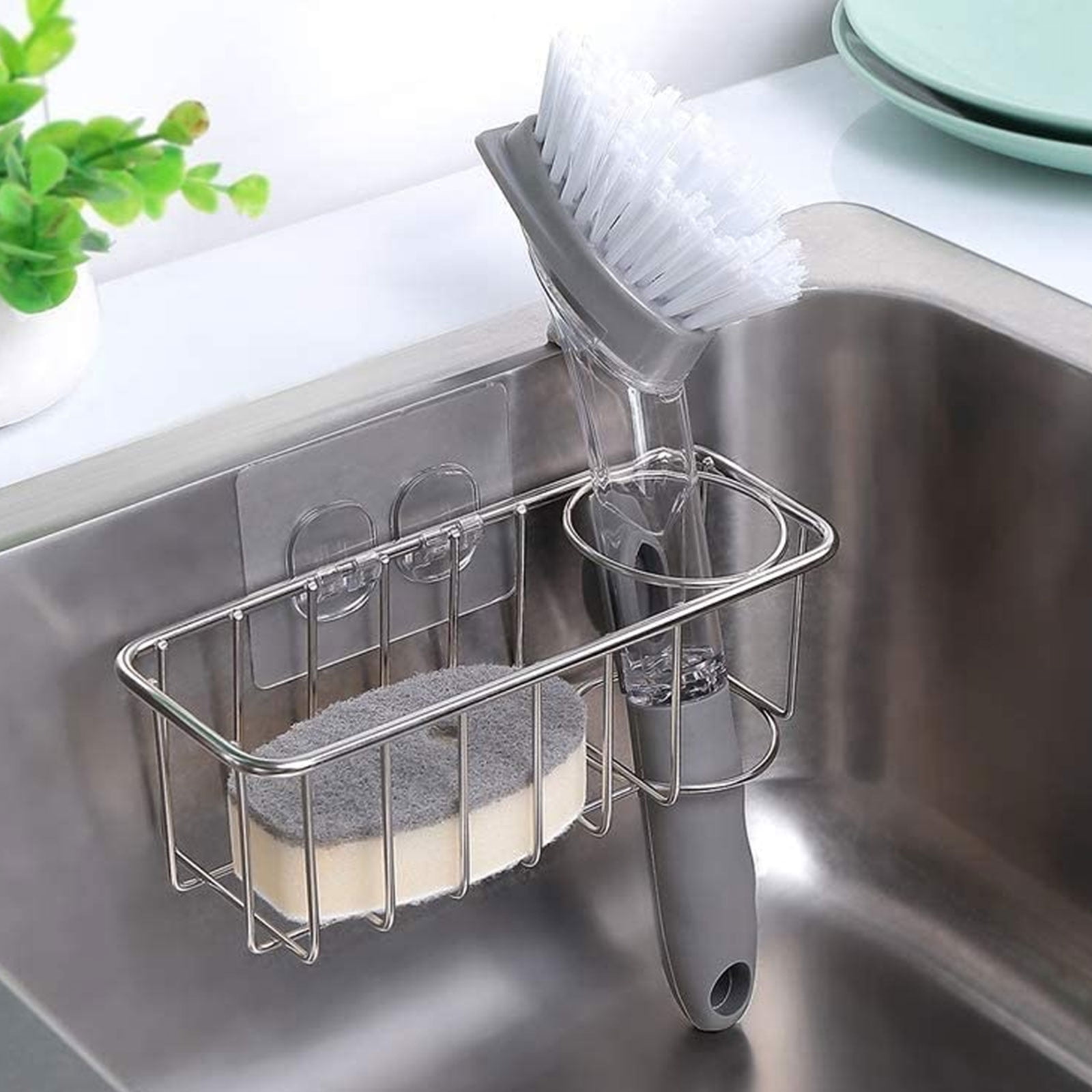 adhesive-sponge-holder-brush-holder-kitchen-sink-caddy-organizer