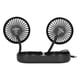 thumbnail image 3 of Ventilador de coche giratorio de 360°, 3 velocidades, doble cabezal, mini ventilador alimentado por USB para coche, hogar y oficina (negro y plateado), 3 of 14