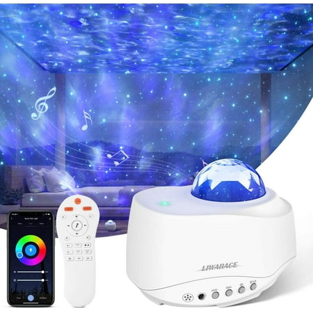 Liwarace Galaxy Star Ocean Projector with Bluetooth Music Speaker