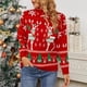 thumbnail image 2 of Suéter de mujer Gibobby Otoño Invierno Jacquard árbol de Navidad Rojo S, 2 of 5