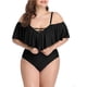 thumbnail image 5 of Trajes de baño de una pieza con hombros descubiertos de talla grande para mujer Trajes de baño con control de barriga Trajes de baño Xemadio HMHZ262-5, 5 of 7