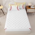 thumbnail image 4 of Homewish Yellow Drippy Baseball Stitch Print Zipper Full Size Comforter Sets with Fitted Sheet and 2 Pillowcases,Sports Monogram Zipper Bedding Set For Kids Boys And Girls,Reversible,4-Piece, 4 of 7