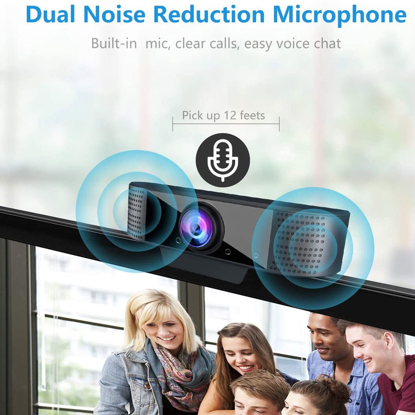 Webcam with Microphone, 1080P Full HD USB Camera, Plug Play Streaming Webcam for PC Laptop