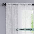 thumbnail image 6 of Bazaahm White Lace Sheer Curtain Panels for Living-Room Rose Floral Embroidery Draperies for Farmhouse,Rod Pocket 95"L x 55"W x 2 pcs, 6 of 6
