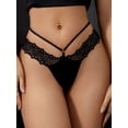 thumbnail image 2 of Tanga sexy con costuras de encaje, cintura baja, sin costuras, de secado rápido, lencería y ropa interior femenina., 2 of 4