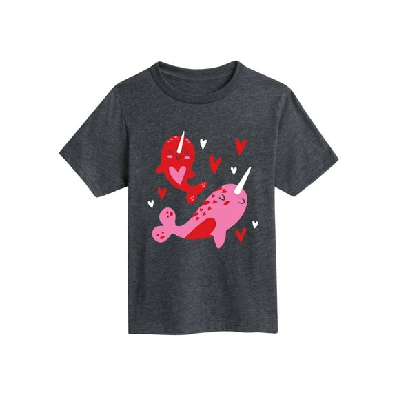 Instant Message - Heart Narwhal-YOUTH SHORT SLEEVE TEE