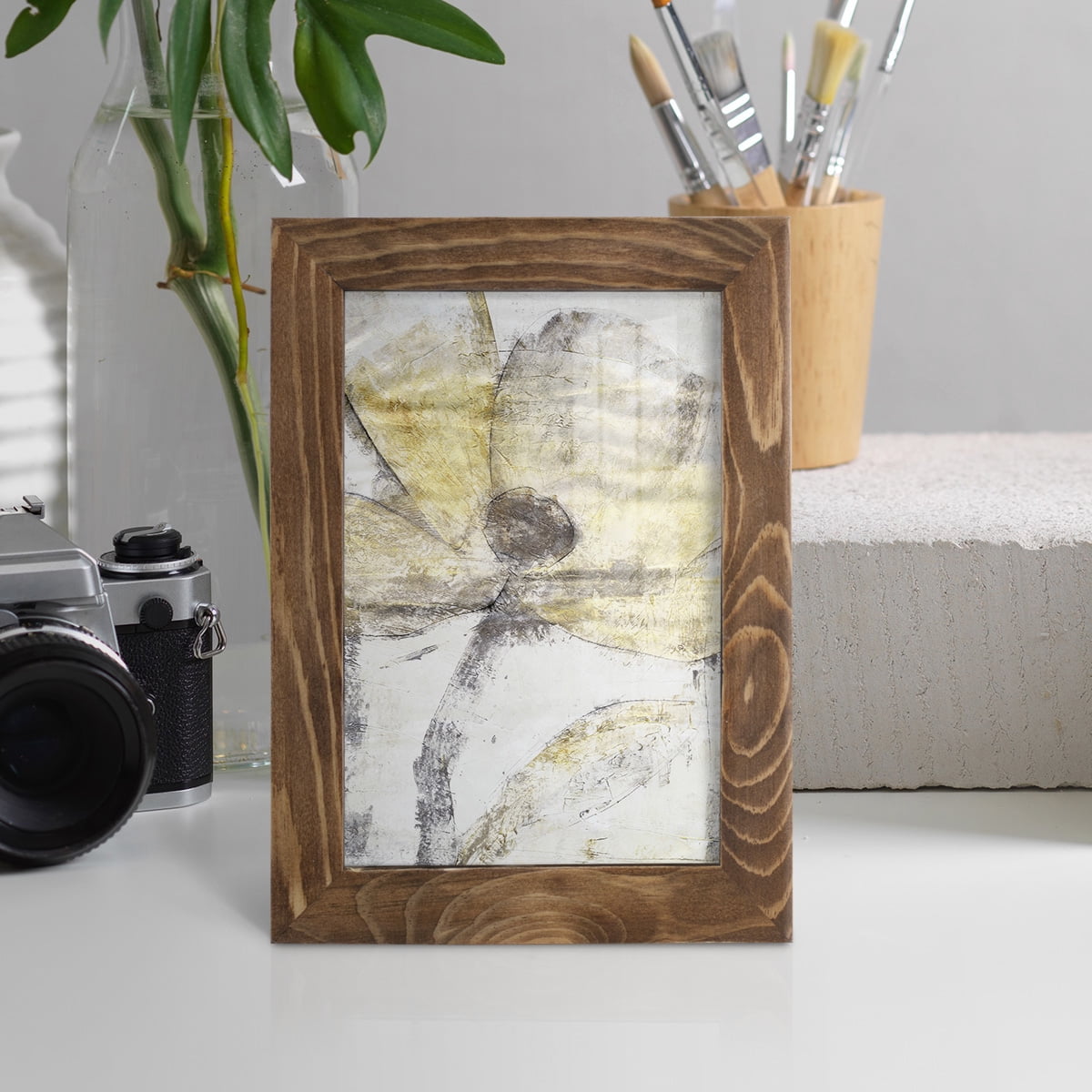 Une Fleur II - Framed Print w/glass - Walnut