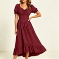 thumbnail image 5 of Renaissance Costume Women High Low Corset Dress Cottagecore Puff Sleeve Ruffles Fairy Dress, 5 of 9