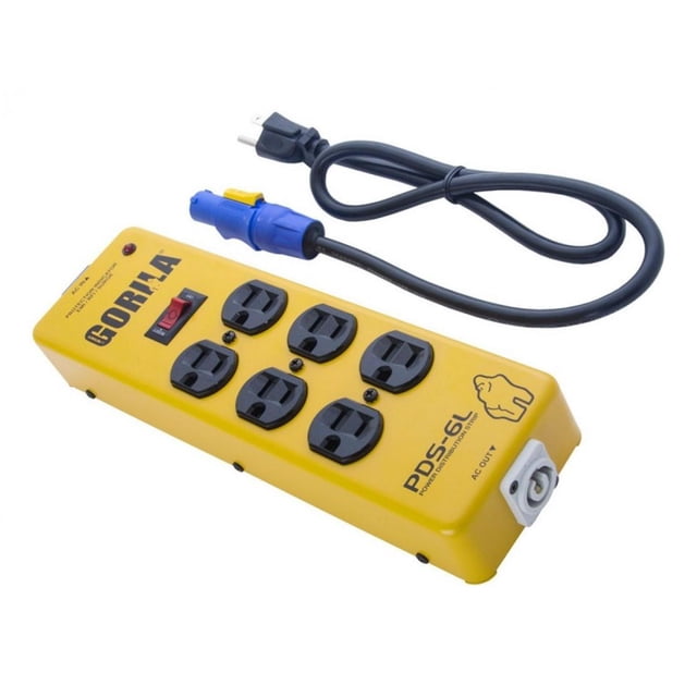 Distribuidor de Energía GORILA PDS-6L con fusible térmico 6 salidas tipo clavija polarizada