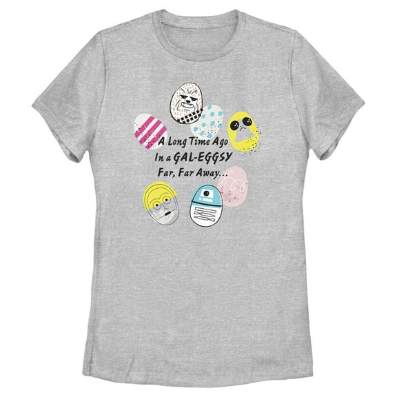 Women's Star Wars Easter In a Gal-eggsy Far, Far Away Graphic Tee Athletic Heather Medium