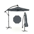 thumbnail image 4 of Senfot 10FT Solar LED Cantilever Patio Umbrella UPF 50+ UV Protection 360° Rotation Tilt Adjustment Waterproof for Pool Deck Garden, 4 of 7