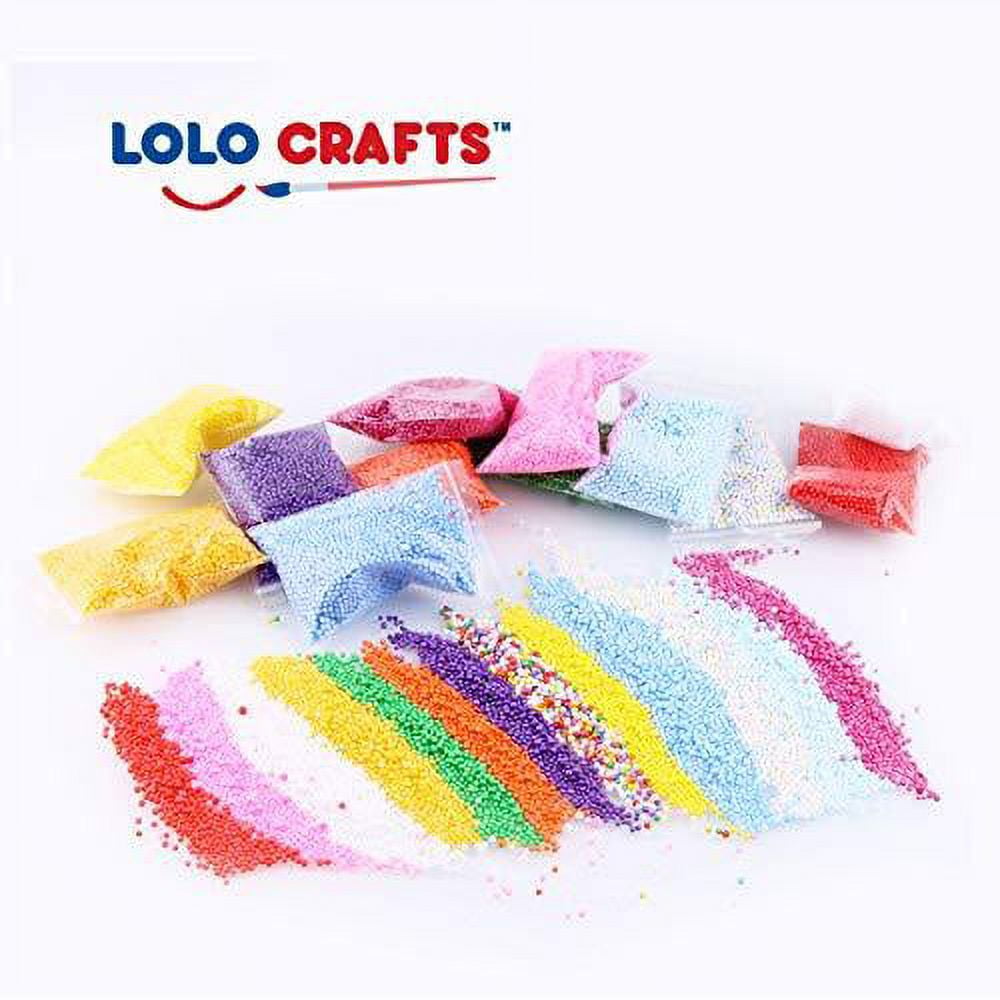 Slime Foam Beads Floam Balls – 18 Pack Microfoam Beads Kit 0.1-0.14 inch Micro Colors Rainbow Fruit Beads Craft Add Ins Homemade DIY Kids