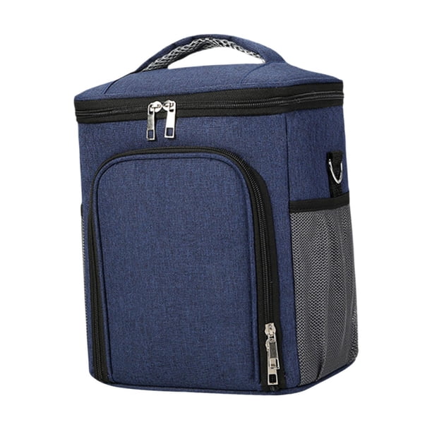 Bolsa térmica para el almuerzo, bolsa para el almuerzo, portátil, reutilizable, a prueba de fugas, suave marina de guerra