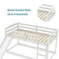 thumbnail image 4 of Bellemave Twin Size Bunk Bed with Slide Twin over Twin Bunk Bed with Convertible Slide and Ladder Low Bunk Bed Wood Junior Floor Bunk Bed Frame 2 Bunk Bed, White, 4 of 10