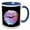 Blue/White, variant on 3drose, Chic Pink and Purple Gradient Lip Kiss Imprint Illustration, 11oz Two-tone Red Mug