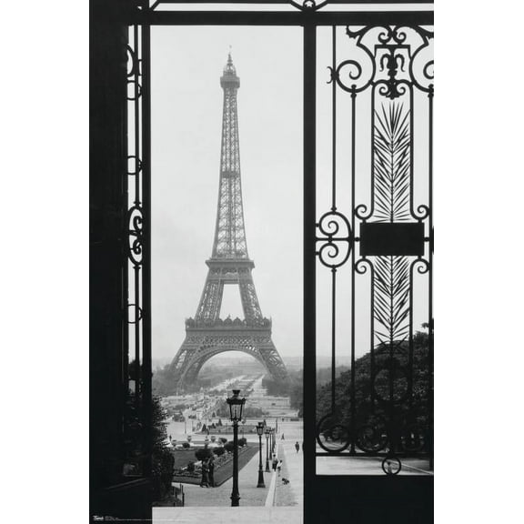 The Eiffel Tower - Gate View Wall Poster, 22.375" x 34"