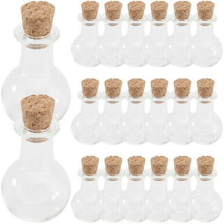 Cornucopia Round Glass Spherical Bottles, Potion Bottles with Corks  (2-Pack, 8-Ounce Capacity); Large Bottles for Costume Props, Decor & DIY  Crafts 