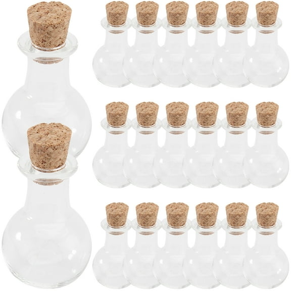 hongheyi 20Pcs Small Glass Bottle Wish Bottle with Cork Potion Bottle Glass Bottle Small Clear Bottles