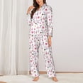 thumbnail image 2 of Picia Cute Poodle Dog Pattern Women’s Long-Sleeve Sleepwear Set - Soft 2-Piece Loungewear with Pockets, Comfy PJs for Relaxing Nights-Medium, 2 of 7