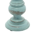 thumbnail image 5 of DecMode Traditional and Timeless Mango Wood Pillar Candle Holder Set of 3, 6", 8", 10"H, Light Blue Finish, 5 of 12