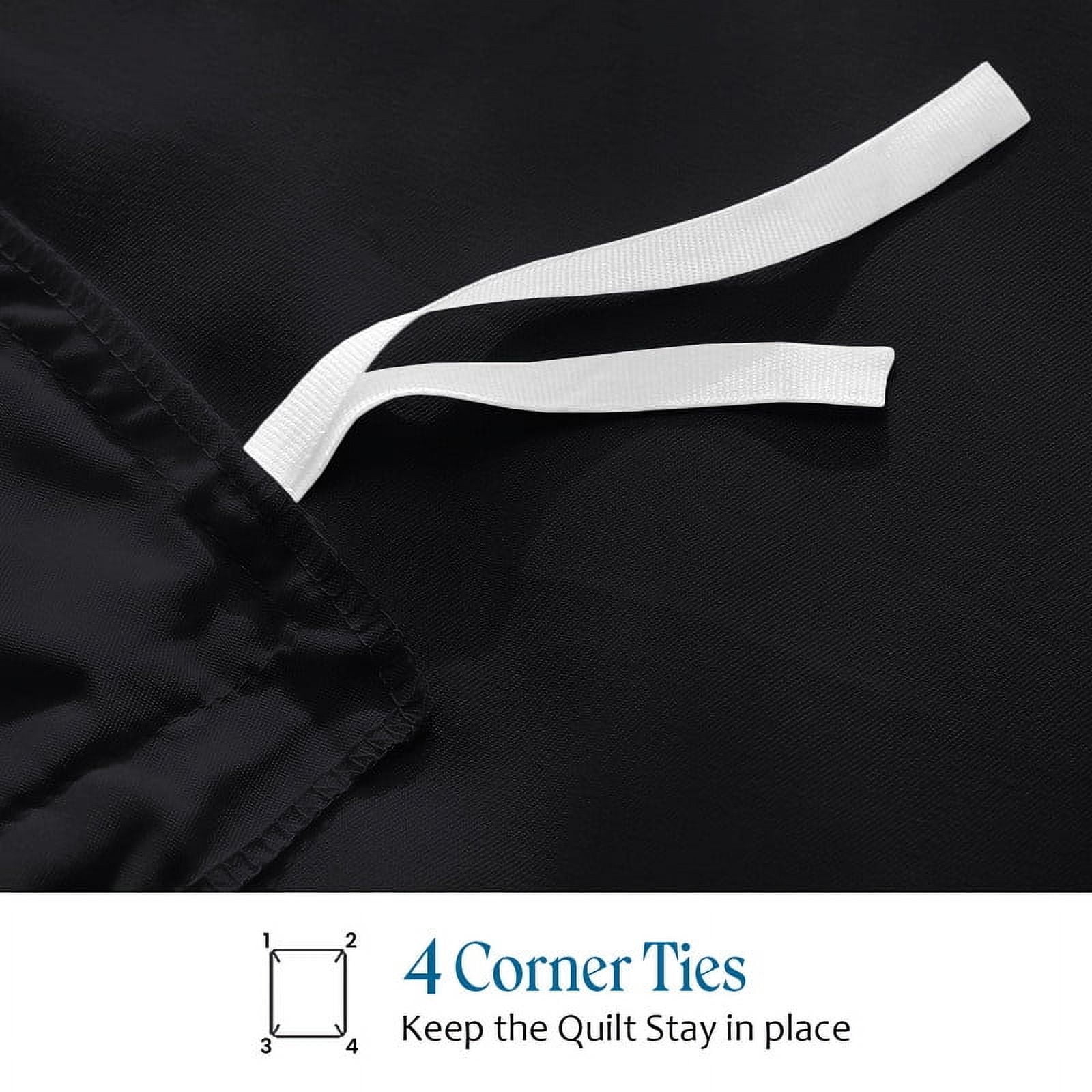 500 Thread Count 100% Egyptian Cotton 5 Piece Duvet Set with Zipper Closure & Corner Queen/Full 5 Pc Duvet Set Color Black Solid
