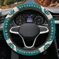 thumbnail image 3 of Yuyamidu Cactus Steering Wheel Cover Southwest Aztec Steering Wrap Accessories for Automotive Sedan Easy to Install Steering Wheel Protective Case, Blue, 3 of 7