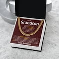 thumbnail image 3 of To My Grandson - Feel My Love Cuban Link Chain Necklace, Cuban Link Chain - Stainless Steel/ Yellow Plated - Message Card & Gift Box, 3 of 5