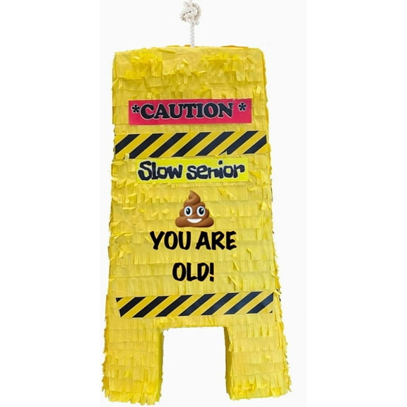 You Are Old Birthday Pinata Over the Hill Caution Slow Senior