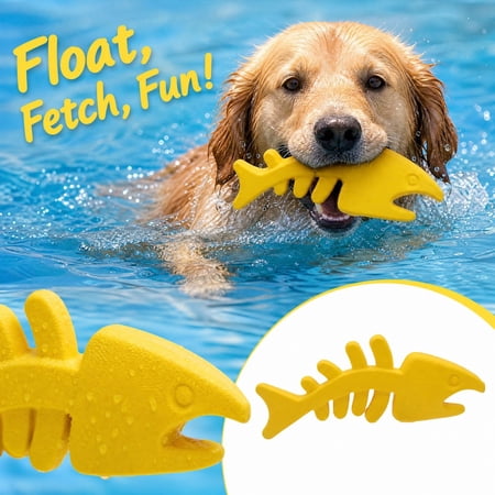 Fish Skeleton Floating Dog Toy Lightweight Water Fetch Toy Durable Chew Toy for Pool Lake Beach Interactive Play