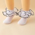 thumbnail image 1 of JUNWELL 1pair Girls‘ Mesh Lace Socks With Dancing Floral Pattern For Older Kids, 1 of 6