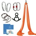 thumbnail image 1 of aum active Aerial Silks Starter Kit - Durable 9 Yards of Aerial Yoga Hammock with Hardware & Guide - Aerial Swing for Acrobatic Flying Yoga & All Levels (Aerial Rigging Point Up to 23ft), 1 of 5