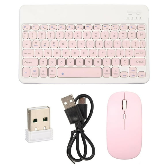 SQCLV Keyboard and Mouse Combo Wireless Bluetooth Keyboard and Mouse Set Portable Matching Keyboard and Mouse for PC Laptop Pink