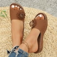 thumbnail image 4 of Fnooota Womens Comfort Sandals, Open Toe Vacation Casual Slip On Wedge Sandals Brown Size 8.5, 4 of 8