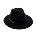 thumbnail image 4 of Qarigey Sombrero de ala ancha de fieltro, gorro cálido de invierno para mujer, sombrero Vintage, accesorios de ropa para fiesta y niña Sombreros negro, 4 of 8