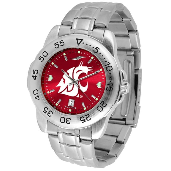 Crimson Washington State Cougars Sport Steel AnoChrome Watch
