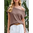 thumbnail image 2 of Jersey Saodimallsu para mujer con hombros descubiertos, marrón, 2 of 6