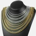 thumbnail image 2 of 3/5/7/9/11mm Silver/Gold Stainless Steel Cuban Link Necklace Chain Choker 16-24", 2 of 9