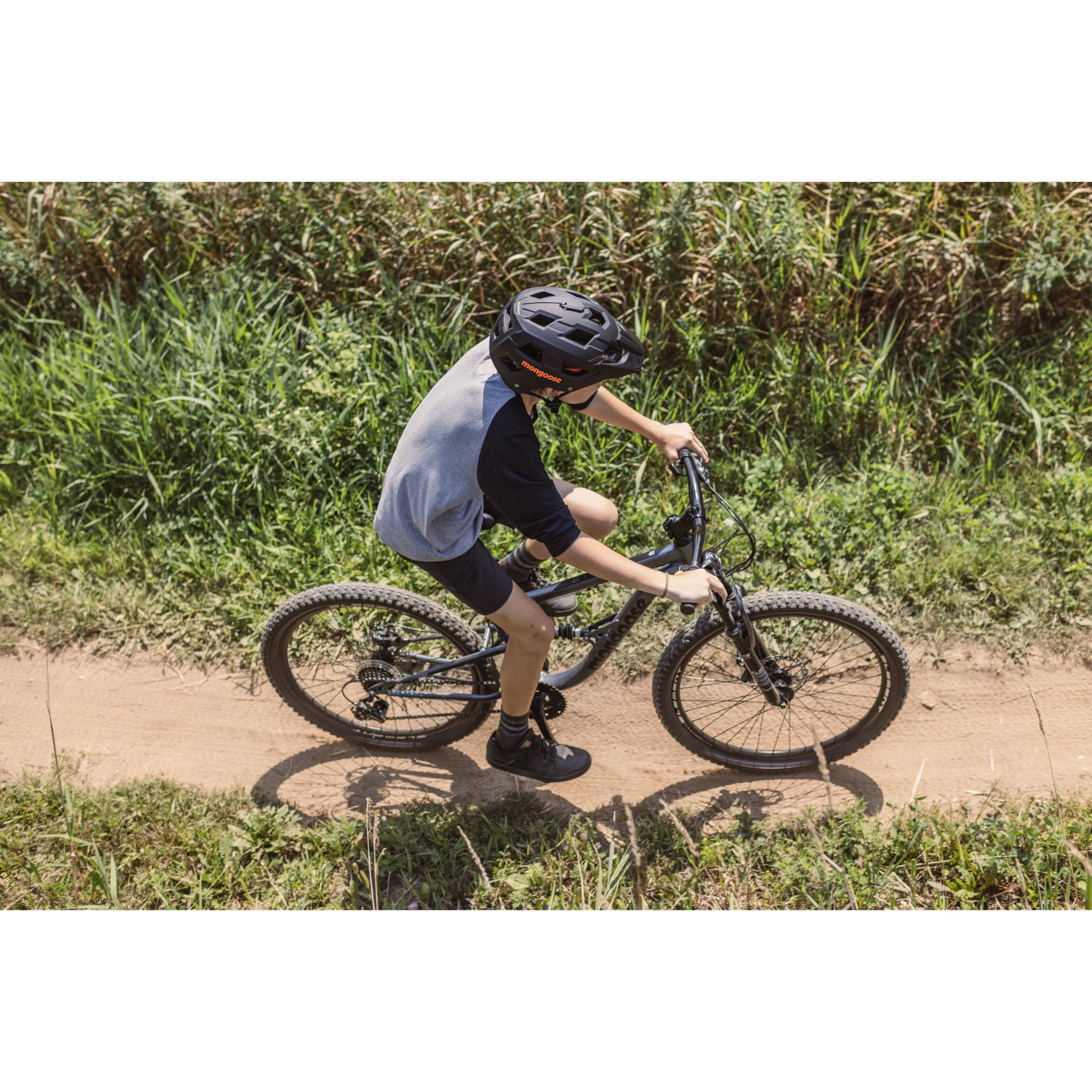 Mongoose Capture Mountain Bike Helmet with Camera Mount, Ages 8+, Black