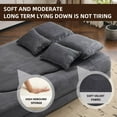 thumbnail image 5 of Queen Size Foldable Sofa Bed, Plush Futon Convertible Sleeper with High-Density Foam, Folding Floor Couch for Living Room Guest Room, Dark Gray, 5 of 6