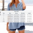 thumbnail image 3 of Going Out Tops Women, Floral Embroidery V - Neck 3/4 Sleeve Solid Color Blouse with Button Front for Book Club Meetings, Poetry Readings & Cultural Workshops, 3 of 9