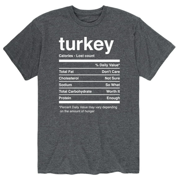 Instant Message - Thanksgiving Nutritional Facts - Men's Short Sleeve Graphic T-Shirt