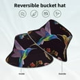 thumbnail image 3 of Vsdgher Humming Bird And Tropical Flowers Embroidery Print Bucket Hat for Men&Women Bucket Hat Reversible Summer Double-Side-Wear Travel Gardening, Beach, Camping, Hiking, Fishing Cap, 3 of 5