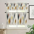 thumbnail image 2 of 3 Piece Retro Mid Century Kitchen Curtains, Tier and Valance Rod Pocket Window Curtains Set Colorful Geometric Diamond Cafe Curtains for Kitchen Valances Window Treatment 54X18in+27x24in×2, 2 of 5