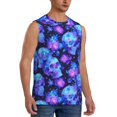 thumbnail image 2 of Yiaed Skull flower star sky Print Men's Singlet Vests Summer Running Muscle Tank Tops Gym Undershirt Round Neck Sleeveless for man, 2 of 5
