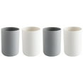 thumbnail image 1 of GOOHOCHY 4 vasos de 300 ml para cepillos de dientes y pasta de dientes, soporte para encimera de baño (gris y blanco cada uno, 2 unidades), 1 of 8