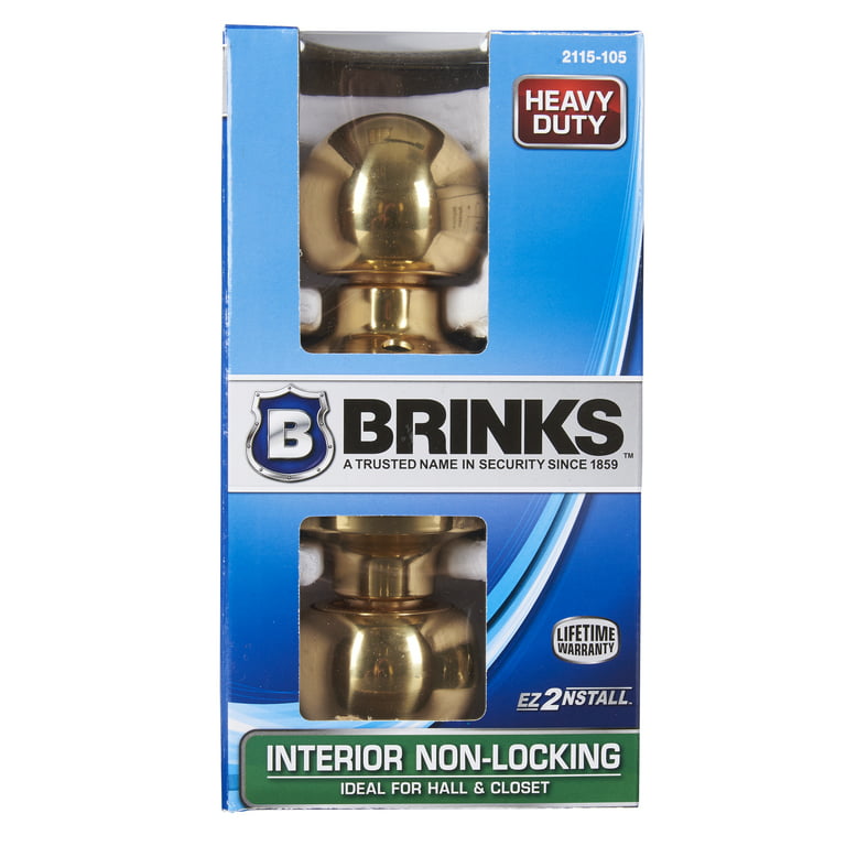 2 Lock Door Knob Handle Pull Pantry Bedroom Office House Polished Brass  Keyed