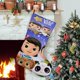 thumbnail image 1 of Little Baby Bum Tema: Calcetines de Navidad, fino lino blanco para colgar en escaleras y chimenea, decoración navideña para el hogar, regalo de Navidad. 45cm × 32cm, 1 of 5